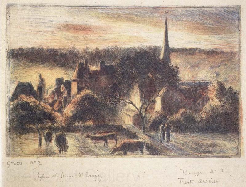 Camille Pissarro Church and farm at Eragny-sur-Epte Norge oil painting art